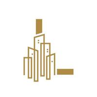 inicial eu ouro cidade logotipo vetor