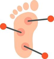 ícone de vetor de acupuntura de pé