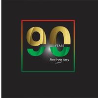 logotipo da celebração do aniversário de ouro de anos, isolado no fundo preto vetor