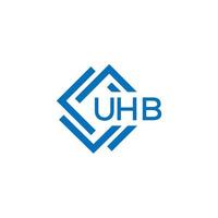 uhb tecnologia carta logotipo Projeto em branco fundo. uhb criativo iniciais tecnologia carta logotipo conceito. uhb tecnologia carta Projeto. vetor