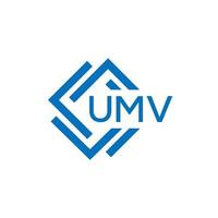 umv tecnologia carta logotipo Projeto em branco fundo. umv criativo iniciais tecnologia carta logotipo conceito. umv tecnologia carta Projeto. vetor