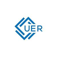 uer tecnologia carta logotipo Projeto em branco fundo. uer criativo iniciais tecnologia carta logotipo conceito. uer tecnologia carta Projeto. vetor