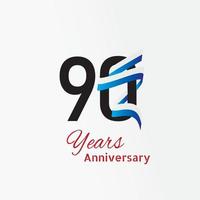 logotipo de aniversário de anos com linha única em preto e branco azul para comemorar vetor