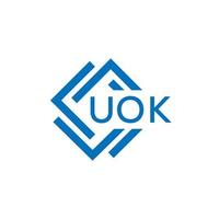 uok tecnologia carta logotipo Projeto em branco fundo. uok criativo iniciais tecnologia carta logotipo conceito. uok tecnologia carta Projeto. vetor