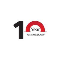 ano aniversário logotipo vetor modelo design ilustração branco e vermelho