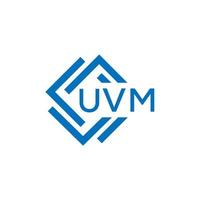 uvm tecnologia carta logotipo Projeto em branco fundo. uvm criativo iniciais tecnologia carta logotipo conceito. uvm tecnologia carta Projeto. vetor