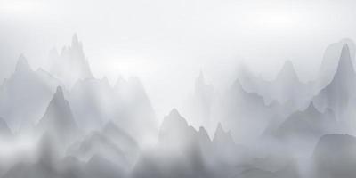 pintura de paisagem com tinta chinesa e água cartão de banner de feliz ano novo chinês vetor