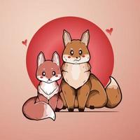 fofa amor casal cachorro Shiba inu ilustração personagem Projeto vetor