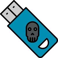 infectado Pen drive vetor ícone