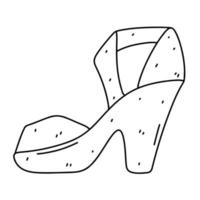 fêmea sapato dentro mão desenhado rabisco estilo. vetor ilustração isolado em branco fundo.