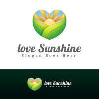 modelo de design de logotipo de amor da luz do sol vetor