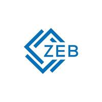 zeb tecnologia carta logotipo Projeto em branco fundo. zeb criativo iniciais tecnologia carta logotipo conceito. zeb tecnologia carta Projeto. vetor