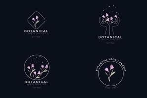 minimal feminino moderno botânico floral orgânico abstrato logo design vetor