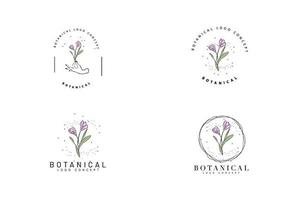 minimal feminino moderno botânico floral orgânico abstrato logo design vetor