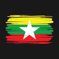 vetor de pincel de bandeira de Mianmar