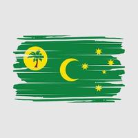 vetor de pincel de bandeira das ilhas cocos