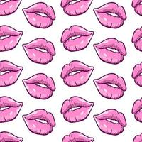 ilustração em vetor padrão sem emenda de lábios cor de rosa