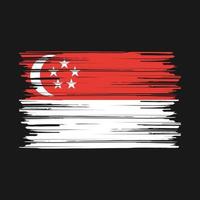 escova de bandeira de singapura vetor