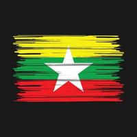 escova de bandeira de myanmar vetor