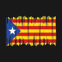 ilustração vetorial de pincel de bandeira da catalunha vetor