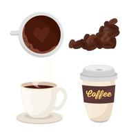 conjunto de ícones de bebida de café vetor