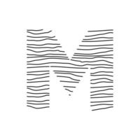 inicial m abstrato linha logotipo vetor