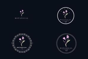 minimal feminino moderno botânico floral orgânico abstrato logo design vetor
