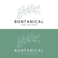 botânico logotipo, natureza plantar projeto, flor plantar ícone vetor com linha modelo