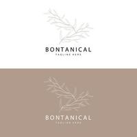 botânico logotipo, natureza plantar projeto, flor plantar ícone vetor com linha modelo