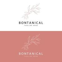 botânico logotipo, natureza plantar projeto, flor plantar ícone vetor com linha modelo