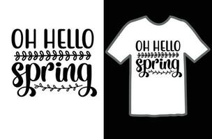 oh Olá Primavera SVG t camisa Projeto vetor