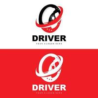 logotipo de direção de carro, vetor de motorista, design de veículo de transporte, reparo, manutenção, garagem de carro