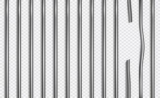 barras de prisão quebradas em estilo 3d em fundo isolado. ilustração vetorial. vetor