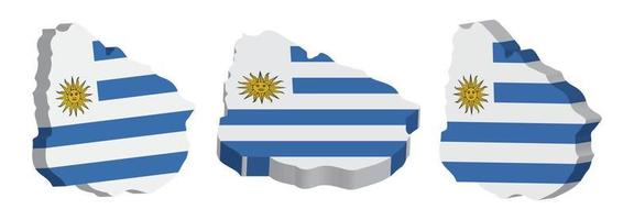realista 3d mapa do Uruguai vetor Projeto modelo
