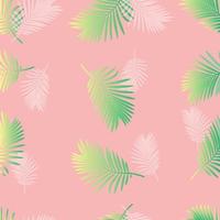 padrão pastel de folha de palmeira em fundo rosa vetor