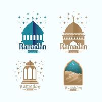 conjunto do mesquita islâmico enfeite elemento Ramadã kareem Projeto vetor