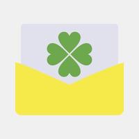 ícone st patrick's cumprimento cartão. st. patrick's dia celebração elementos. ícones dentro plano estilo. Boa para impressões, cartazes, logotipo, festa decoração, cumprimento cartão, etc. vetor