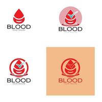 modelo de design de ícone de logotipo de doação de sangue para cuidados de saúde vetor