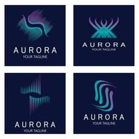 modelo de vetor de ilustração de ícone de design de logotipo aurora