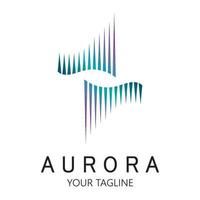 modelo de vetor de ilustração de ícone de design de logotipo aurora