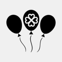 ícone balões. st. patrick's dia celebração elementos. ícones dentro glifo estilo. Boa para impressões, cartazes, logotipo, festa decoração, cumprimento cartão, etc. vetor