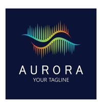 modelo de vetor de ilustração de ícone de design de logotipo aurora