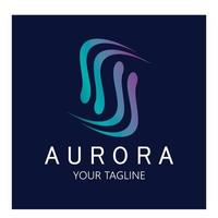 modelo de vetor de ilustração de ícone de design de logotipo aurora