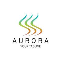 modelo de vetor de ilustração de ícone de design de logotipo aurora