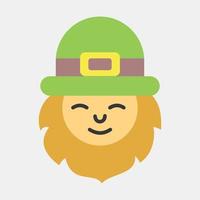 ícone leprechaun. st. patrick's dia celebração elementos. ícones dentro plano estilo. Boa para impressões, cartazes, logotipo, festa decoração, cumprimento cartão, etc. vetor