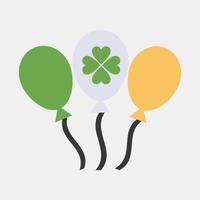 ícone balões. st. patrick's dia celebração elementos. ícones dentro plano estilo. Boa para impressões, cartazes, logotipo, festa decoração, cumprimento cartão, etc. vetor