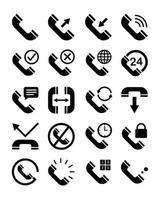 conjunto de ícones de interface de telefone