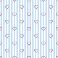 padrão de dia dos namorados sem costura em fundo de faixa azul com carimbo de coração de glitter em dois tons vetor