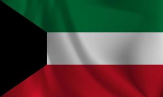 bandeira do Kuwait, com uma ondulado efeito vencimento para a vento. vetor