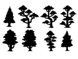 vetor silhueta árvore ilustração conjunto